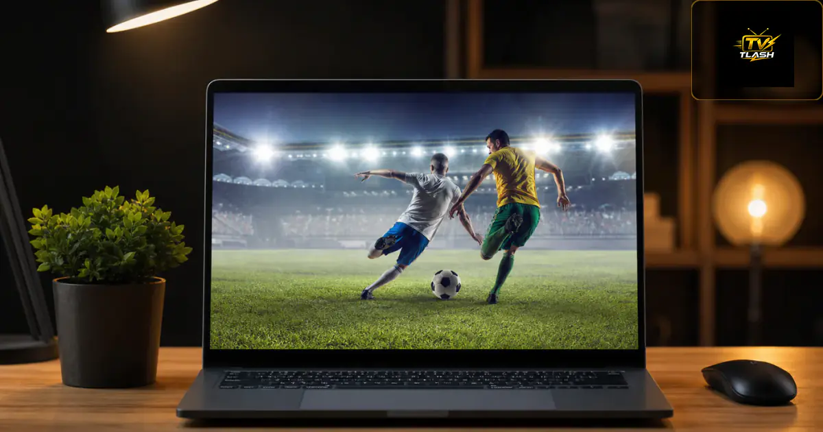 Windows Laptop mit IPTV Player im Vollbild Sport — beste App für PC