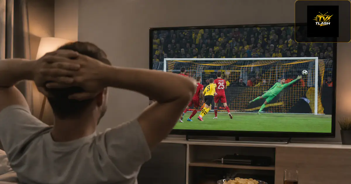 Eingefrorener Bundesliga-Tormoment am Fernseher zur Stoßzeit