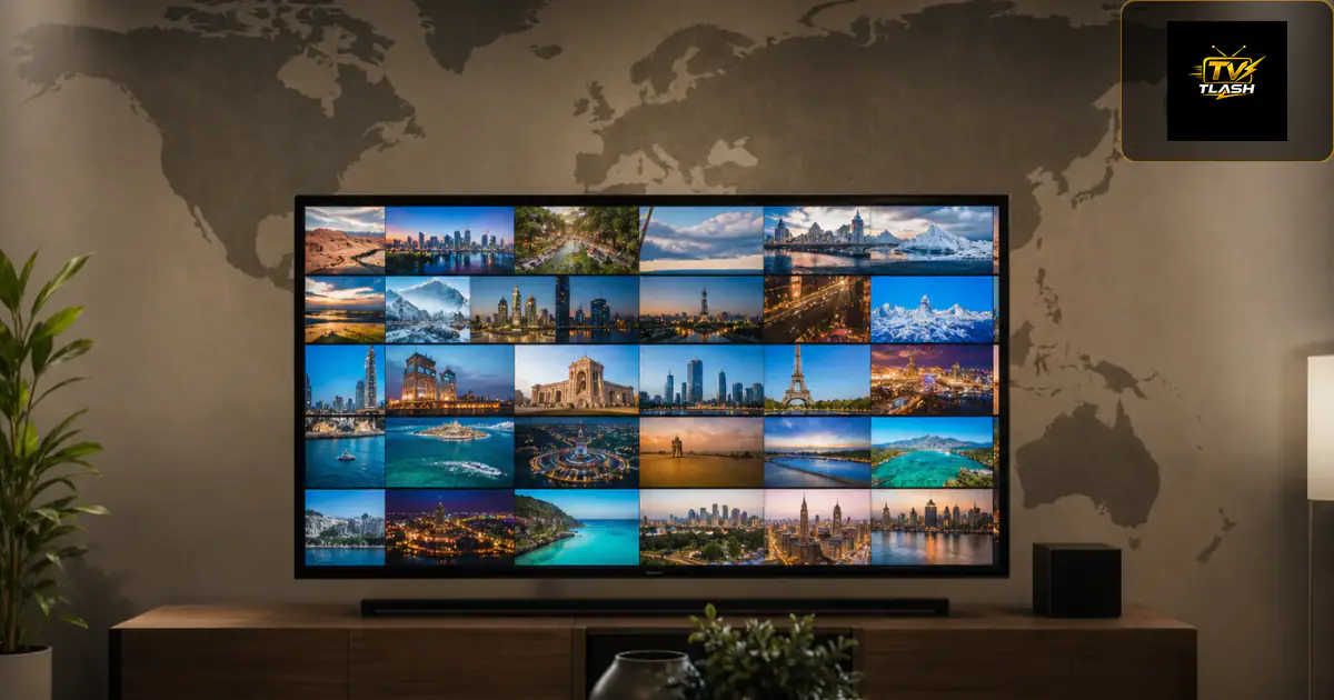 Fernseher mit globalem Sender-Mosaik — IPTV Senderanzahl im Überblick