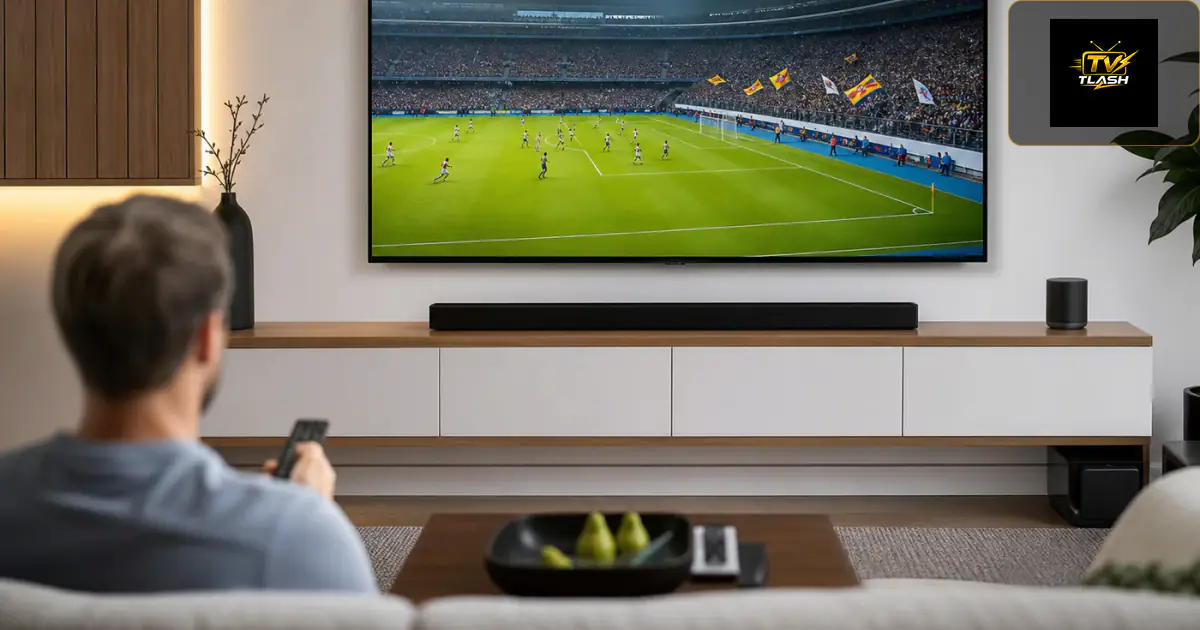 LG TV Wandmontage mit sauberer Kabelführung und Live-Sport — IPTV Installation